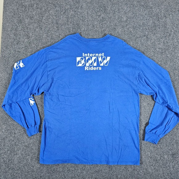 Vintage‎ BMW Internet Riders Long Sleeve T Shirt Blue Mens 2XL Hanes Beefy Tech - Picture 4 of 7